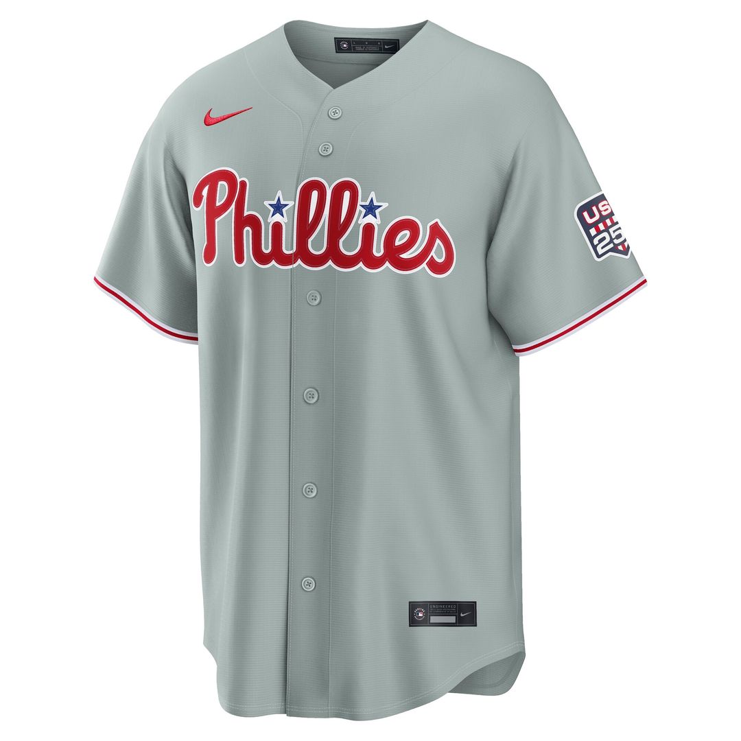 Philadelphia Phillies Kyle Schwarber Nike USA 250 Fourth of July Road Stadium Jersey - Gray