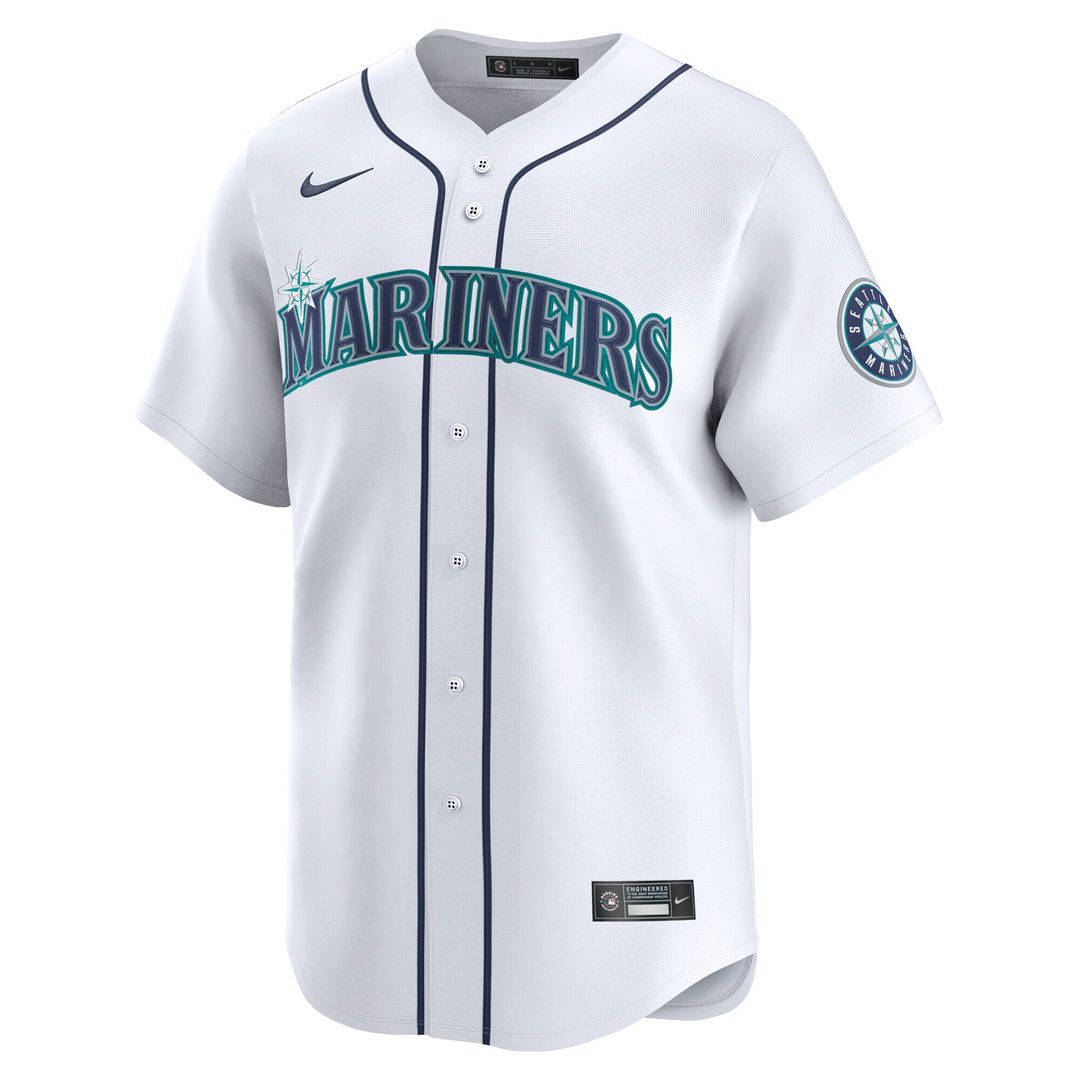 Seattle Mariners Logan Gilbert Nike Home Limited Jersey - White
