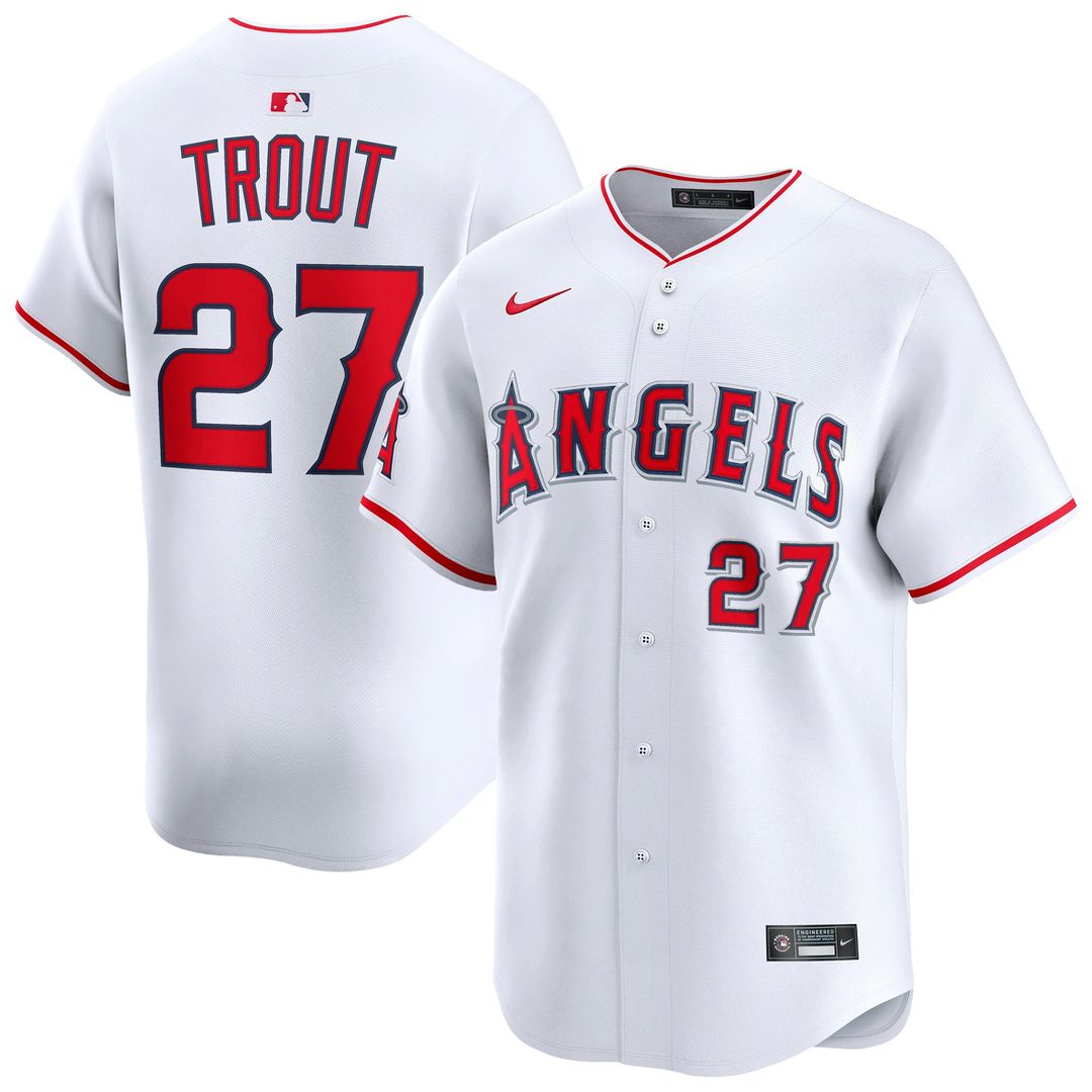 Los Angeles Angels Mike Trout Nike Home Limited Jersey - White